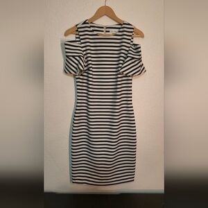 Calvin Klein Monochrome Striped Dress